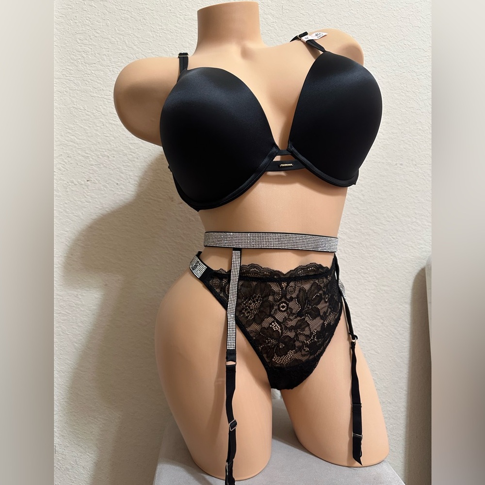 38ddd,40D, M/L,XL Victoria Secret Black Lingerie bra Set